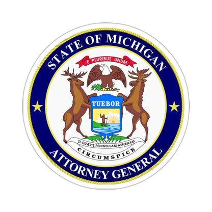 Seal of Michigan Attorney General - STICKER Vinyl Kiss-Cut Decal 2 Inch White - The Sticker Space