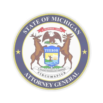 Seal of Michigan Attorney General - STICKER Vinyl Kiss-Cut Decal 3 Inch Transparent - The Sticker Space