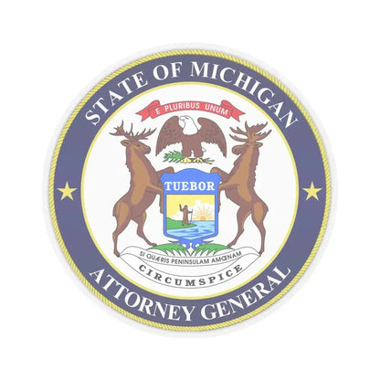 Seal of Michigan Attorney General - STICKER Vinyl Kiss-Cut Decal 6 Inch Transparent - The Sticker Space
