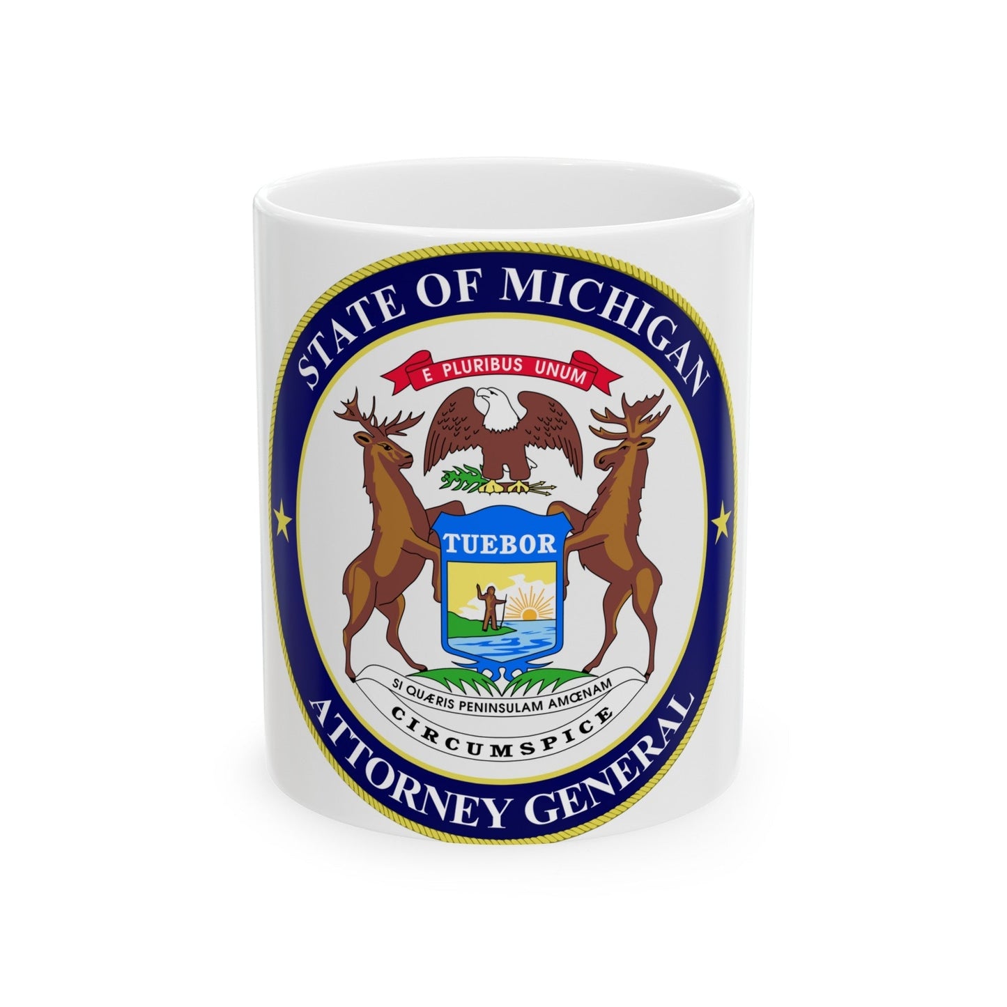 Seal of Michigan Attorney General - White Coffee Mug-11oz-The Sticker Space