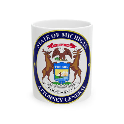 Seal of Michigan Attorney General - White Coffee Mug-11oz-The Sticker Space