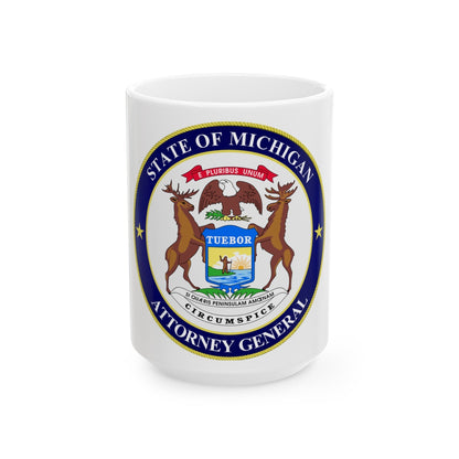 Seal of Michigan Attorney General - White Coffee Mug-15oz-The Sticker Space