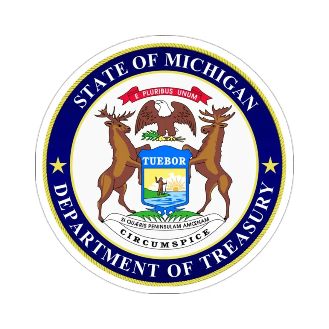 Seal of Michigan Department of Treasury STICKER Vinyl Die-Cut Decal 2 Inch - The Sticker Space