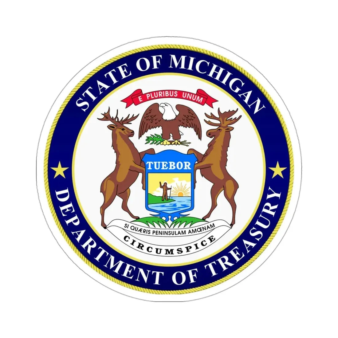 Seal of Michigan Department of Treasury STICKER Vinyl Die-Cut Decal 3 Inch - The Sticker Space