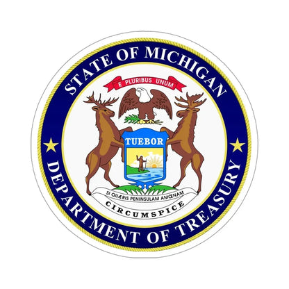 Seal of Michigan Department of Treasury STICKER Vinyl Die-Cut Decal 4 Inch - The Sticker Space