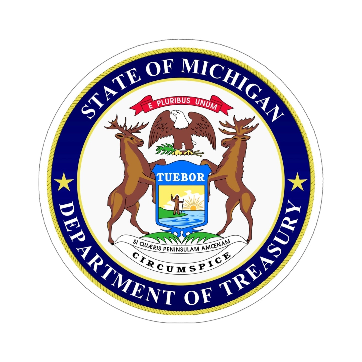 Seal of Michigan Department of Treasury STICKER Vinyl Die-Cut Decal-5 Inch-The Sticker Space