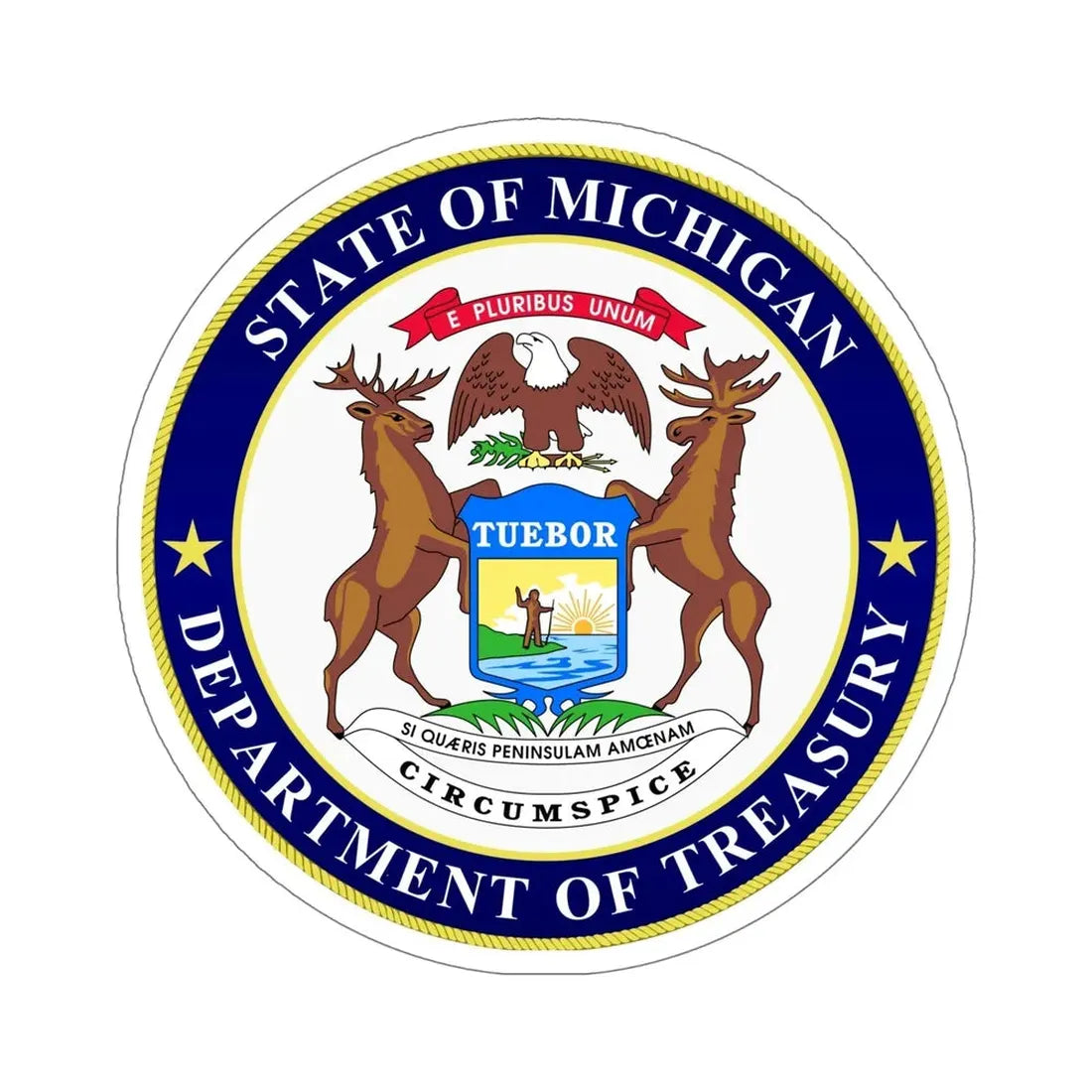 Seal of Michigan Department of Treasury STICKER Vinyl Die-Cut Decal 6 Inch - The Sticker Space