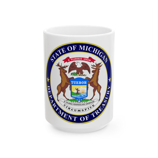 Seal of Michigan Department of Treasury - White Coffee Mug-15oz-The Sticker Space