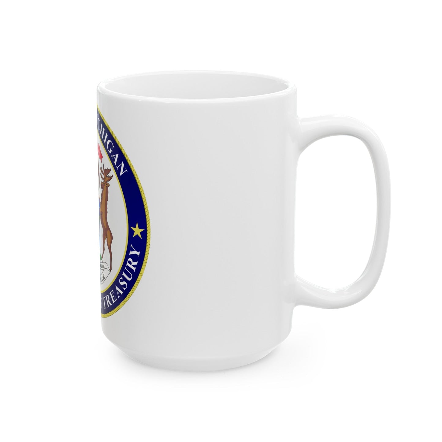 Seal of Michigan Department of Treasury - White Coffee Mug-The Sticker Space