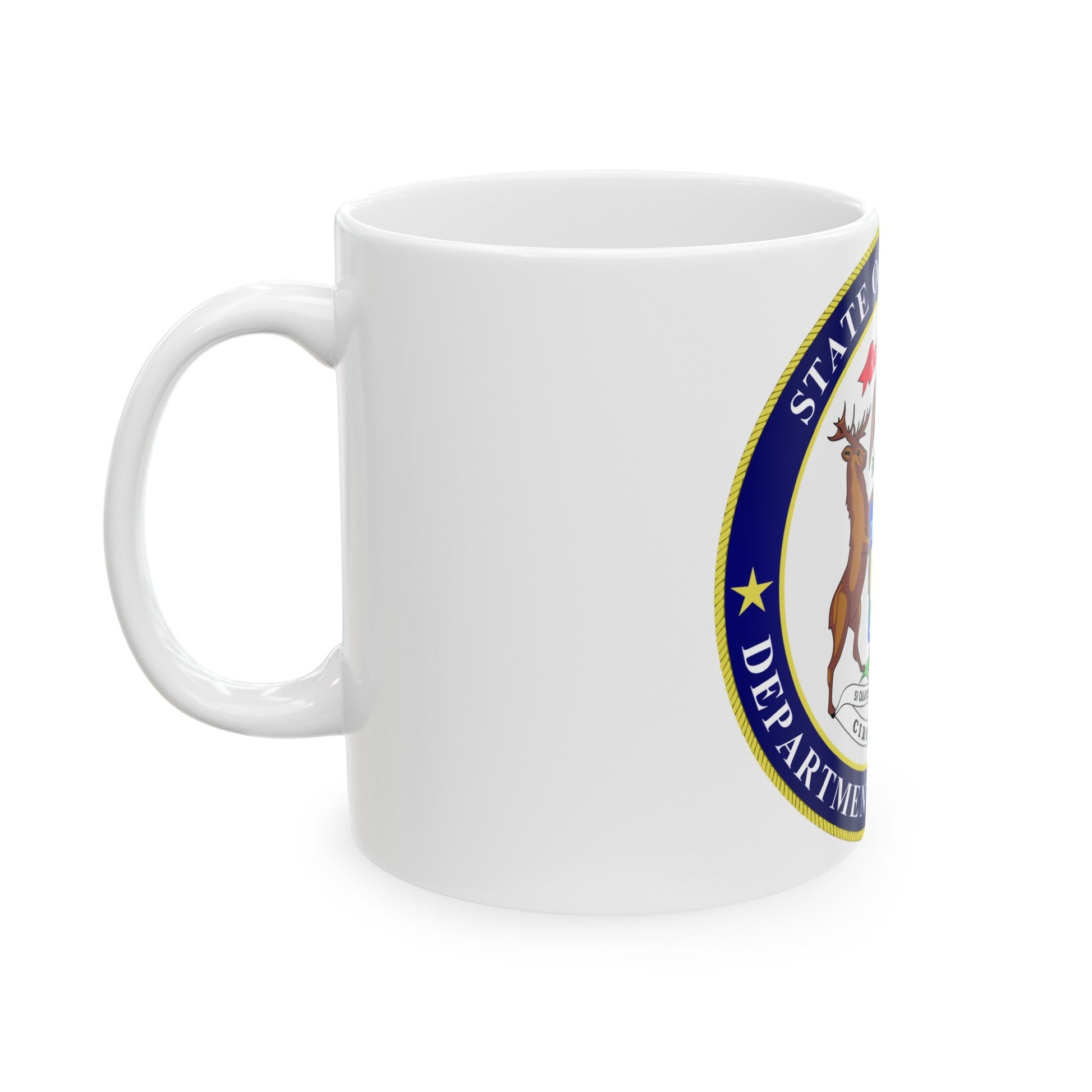 Seal of Michigan Department of Treasury - White Coffee Mug-The Sticker Space