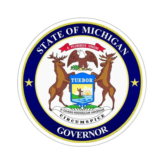 Seal of Michigan Governor STICKER Vinyl Die-Cut Decal 6 Inch - The Sticker Space