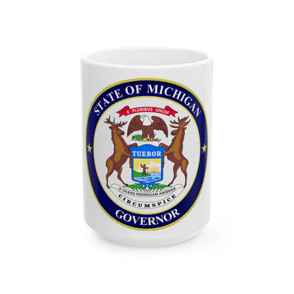 Seal of Michigan Governor - White Coffee Mug-15oz-The Sticker Space