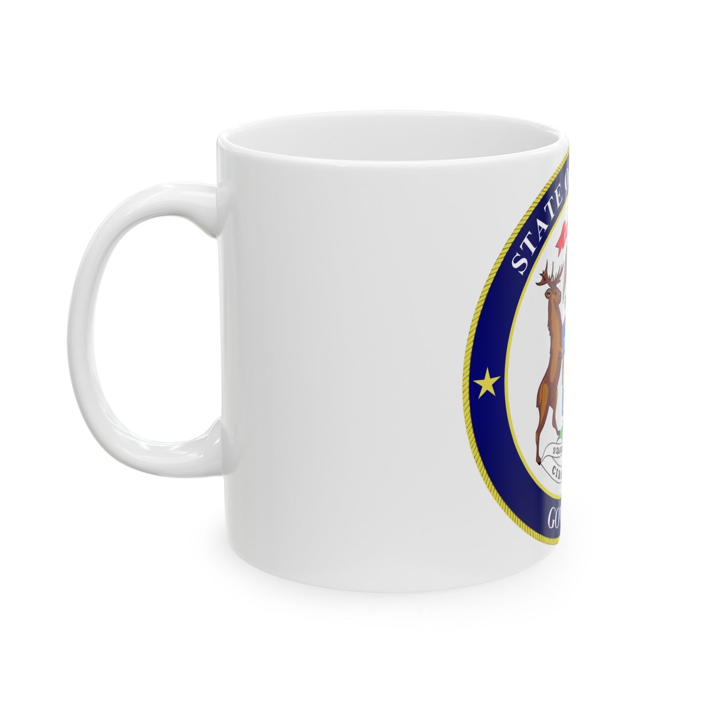 Seal of Michigan Governor - White Coffee Mug-The Sticker Space