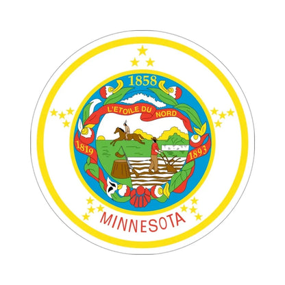 Seal of Minnesota 1858-1971 STICKER Vinyl Die-Cut Decal 3 Inch - The Sticker Space