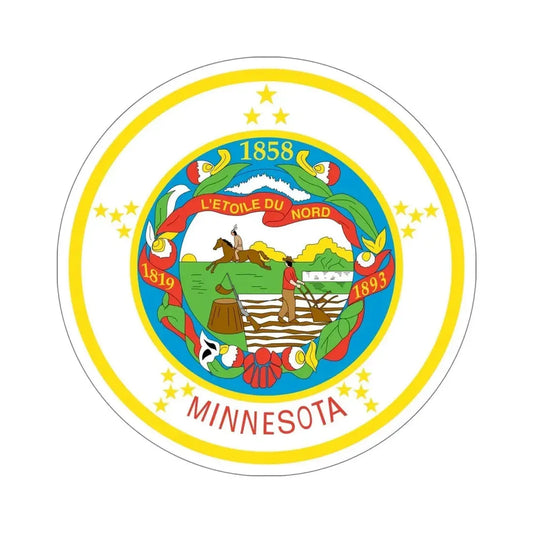 Seal of Minnesota 1858-1971 STICKER Vinyl Die-Cut Decal 6 Inch - The Sticker Space
