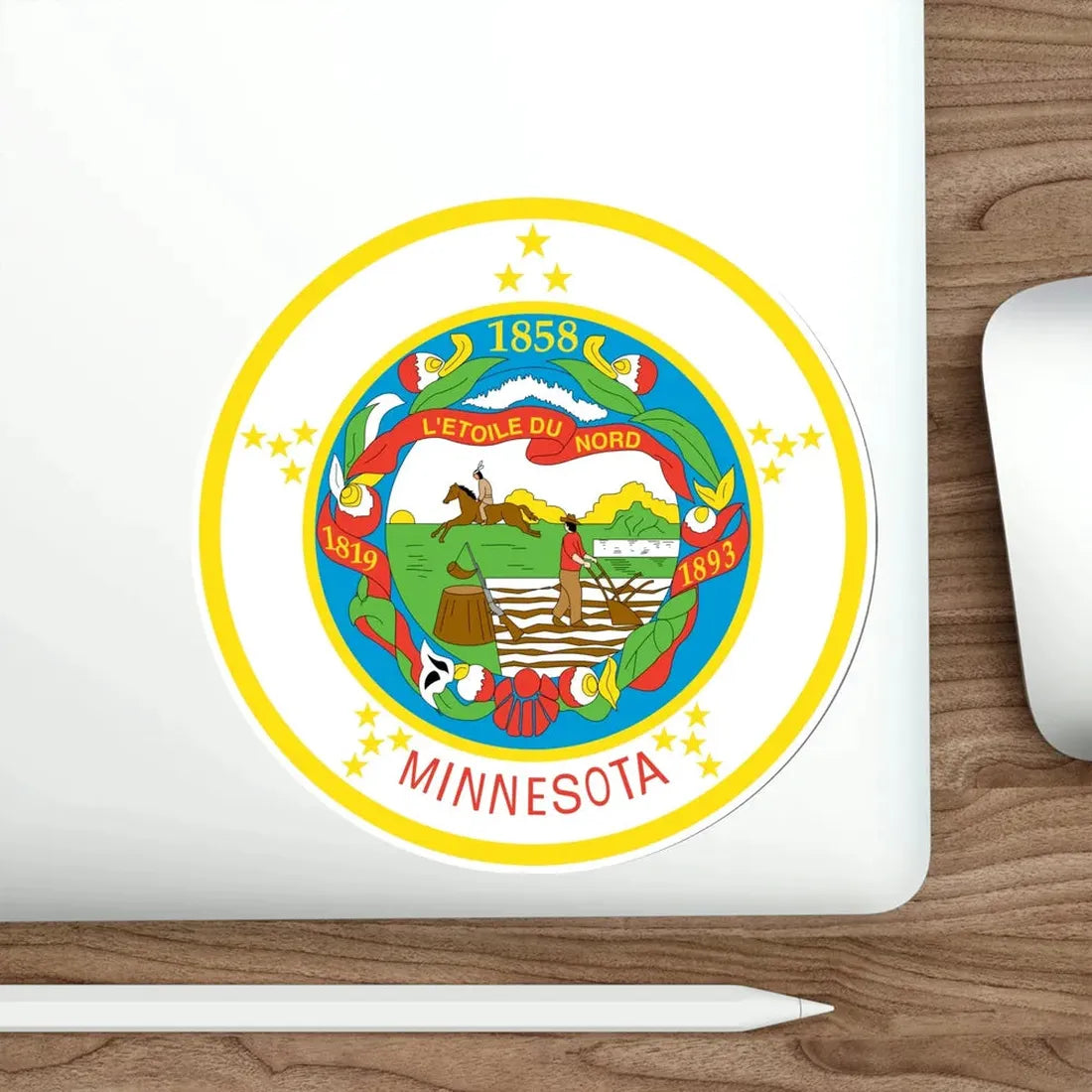 Seal of Minnesota 1858-1971 STICKER Vinyl Die-Cut Decal - The Sticker Space