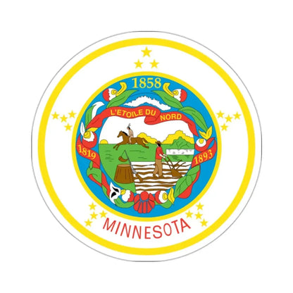 Seal of Minnesota 1858 1971 - STICKER Vinyl Kiss-Cut Decal 2 Inch White - The Sticker Space
