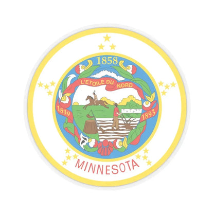Seal of Minnesota 1858 1971 - STICKER Vinyl Kiss-Cut Decal 6 Inch Transparent - The Sticker Space