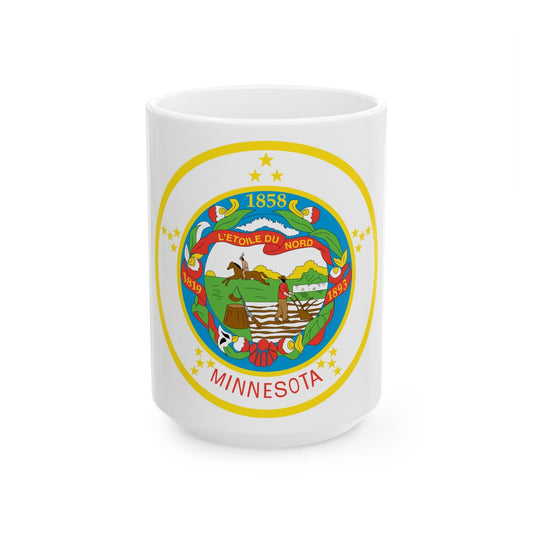 Seal of Minnesota 1858 1971 - White Coffee Mug-15oz-The Sticker Space