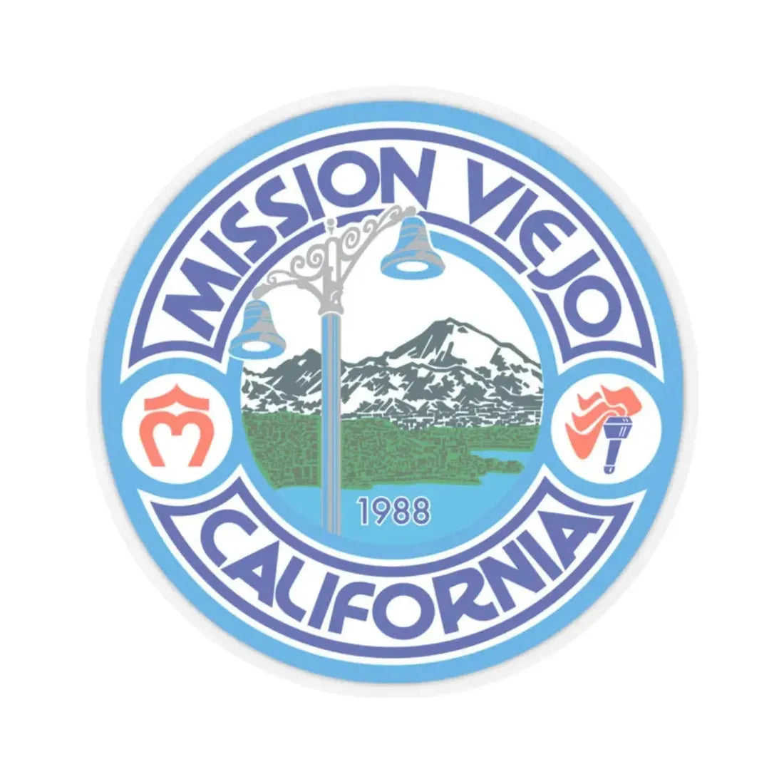 Seal of Mission Viejo California (United States) STICKER Vinyl Kiss-Cut Decal 2 Inch Transparent - The Sticker Space