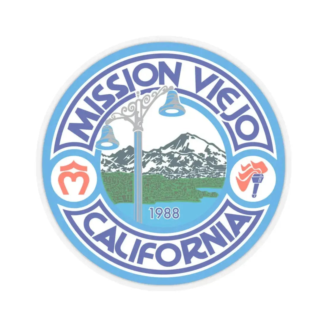 Seal of Mission Viejo California (United States) STICKER Vinyl Kiss-Cut Decal 3 Inch Transparent - The Sticker Space