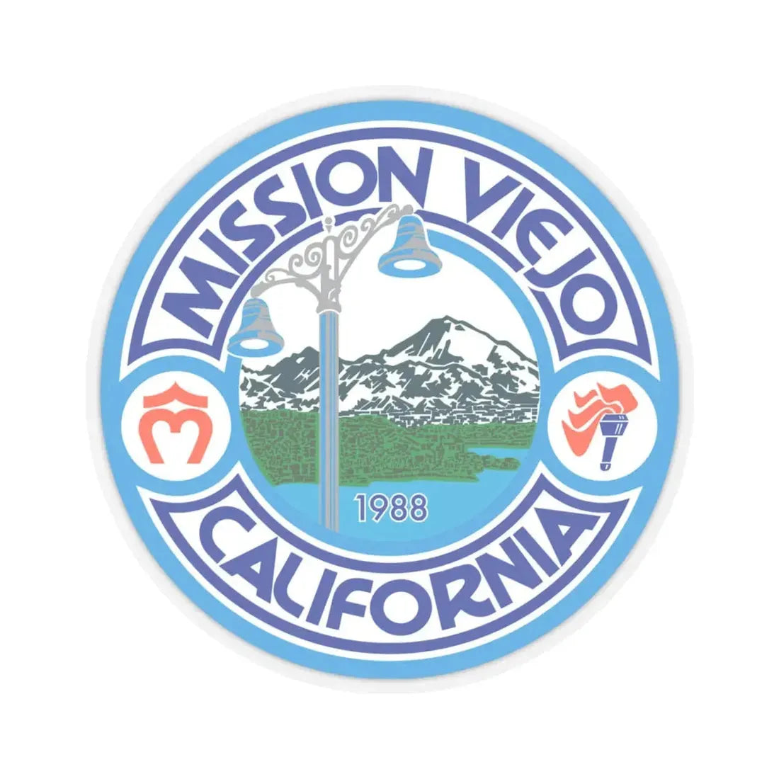 Seal of Mission Viejo California (United States) STICKER Vinyl Kiss-Cut Decal 4 Inch Transparent - The Sticker Space