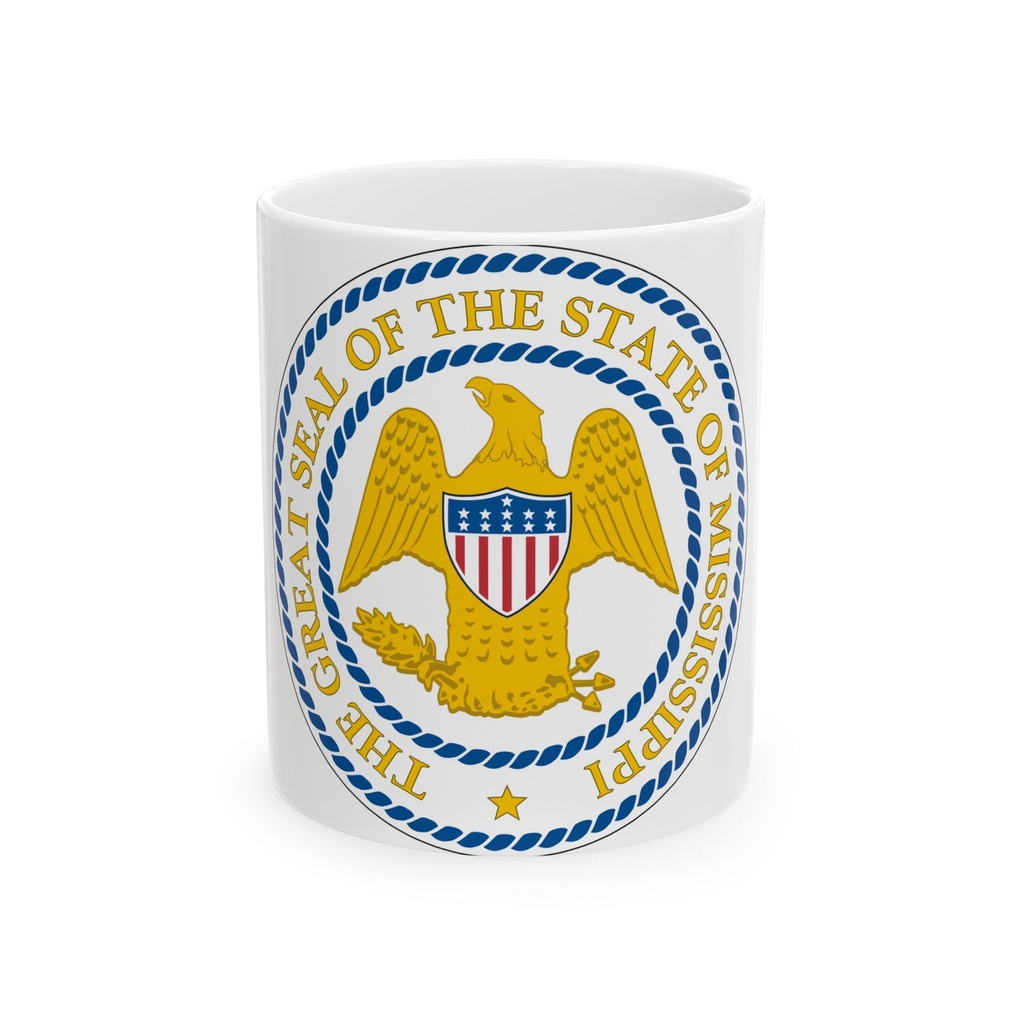 Seal of Mississippi 1879 2014 - White Coffee Mug-11oz-The Sticker Space