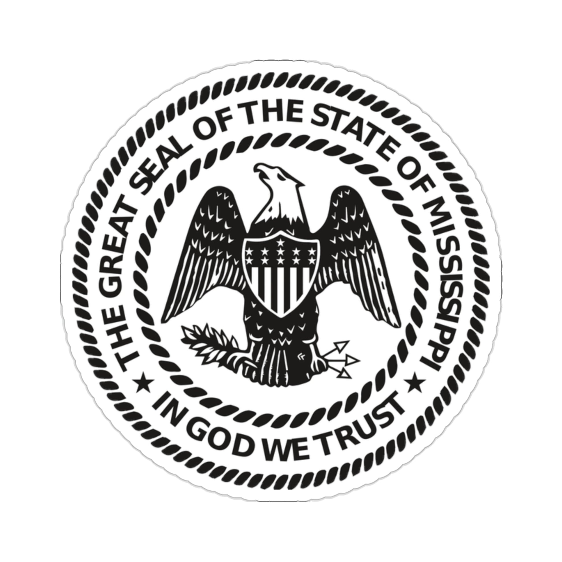 Seal of Mississippi BW STICKER Vinyl Die-Cut Decal-2 Inch-The Sticker Space