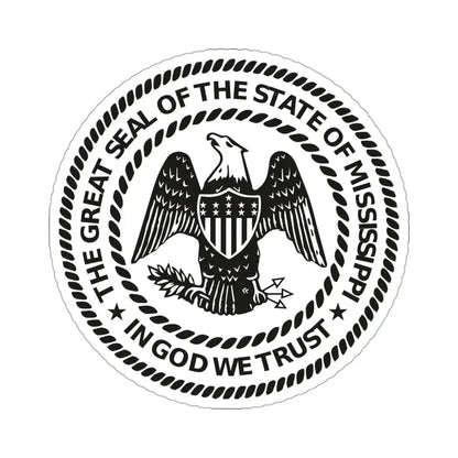 Seal of Mississippi BW STICKER Vinyl Die-Cut Decal 3 Inch - The Sticker Space