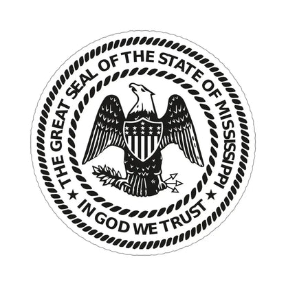 Seal of Mississippi BW STICKER Vinyl Die-Cut Decal 6 Inch - The Sticker Space
