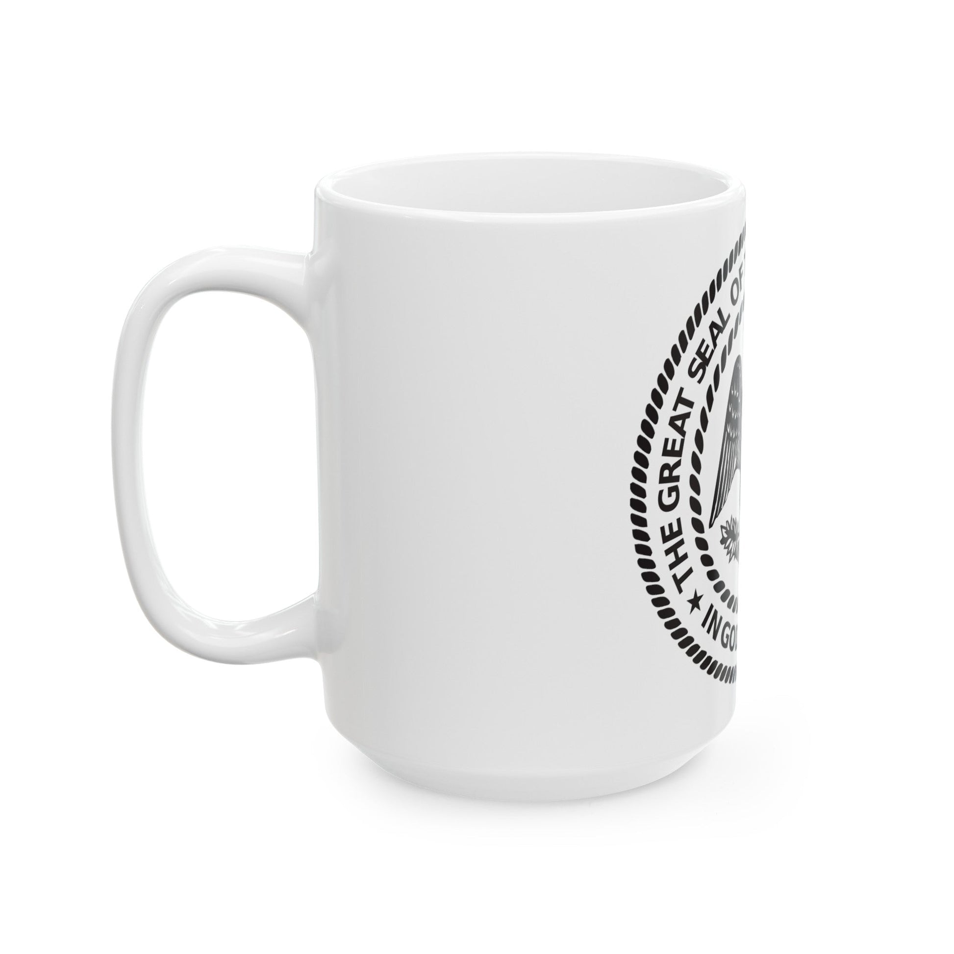 Seal of Mississippi BW - White Coffee Mug-The Sticker Space