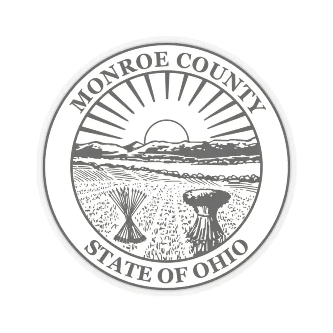 Seal of Monroe County Ohio (United States) STICKER Vinyl Kiss-Cut Decal 2 Inch Transparent - The Sticker Space