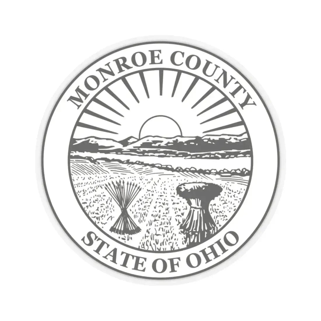 Seal of Monroe County Ohio (United States) STICKER Vinyl Kiss-Cut Decal 3 Inch Transparent - The Sticker Space