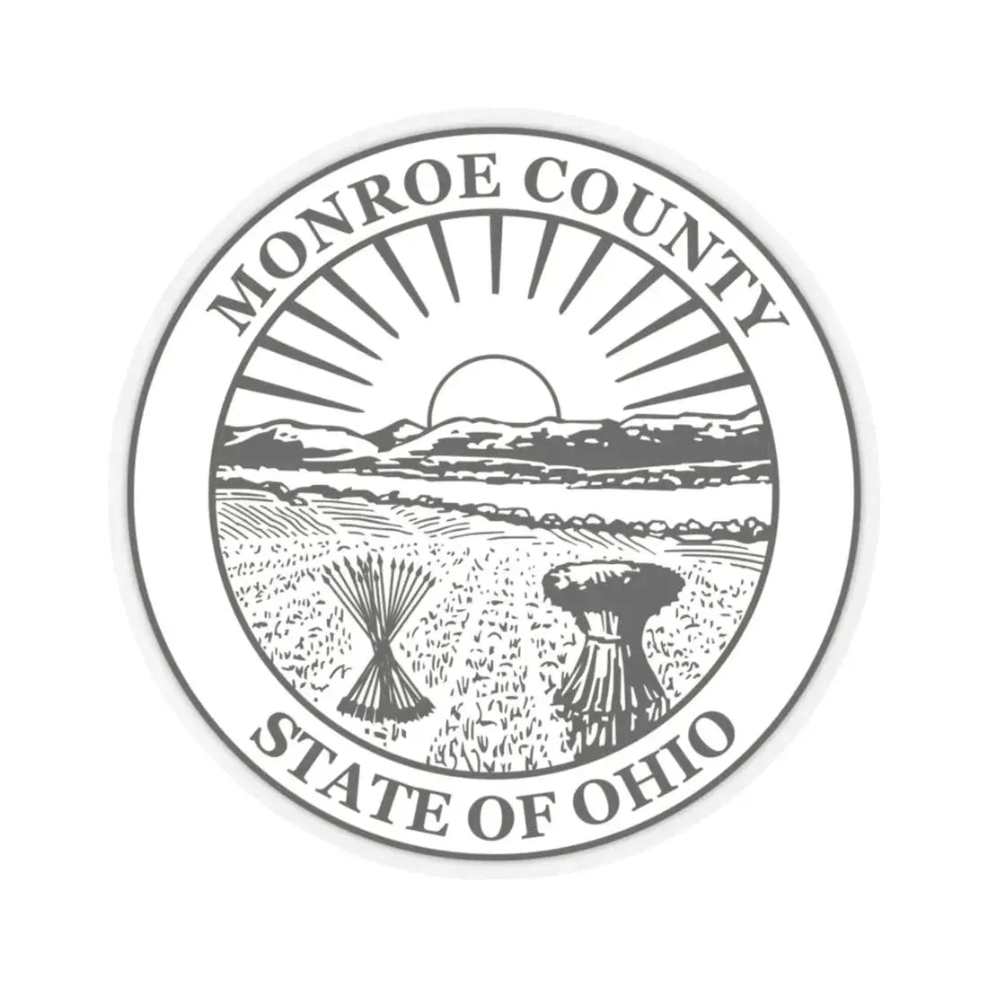 Seal of Monroe County Ohio (United States) STICKER Vinyl Kiss-Cut Decal 4 Inch Transparent - The Sticker Space