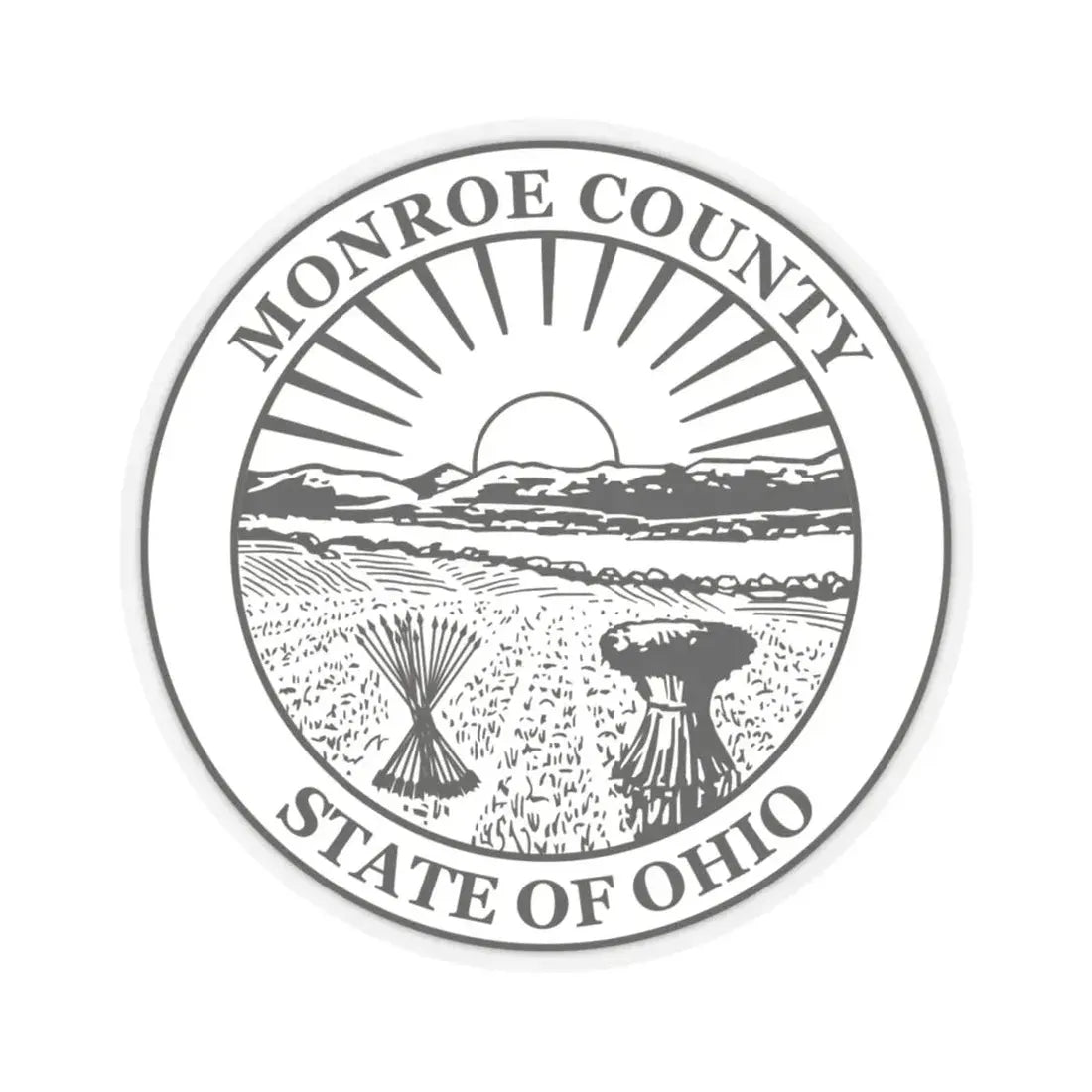 Seal of Monroe County Ohio (United States) STICKER Vinyl Kiss-Cut Decal 6 Inch Transparent - The Sticker Space
