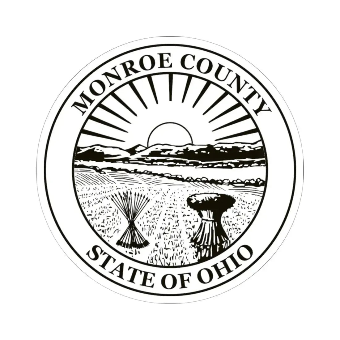 Seal of Monroe County Ohio (United States) STICKER Vinyl Kiss-Cut Decal 6 Inch White - The Sticker Space
