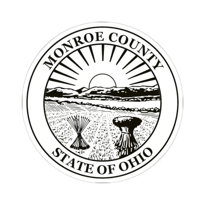 Seal of Monroe County Ohio (United States) STICKER Vinyl Kiss-Cut Decal 6 Inch White - The Sticker Space