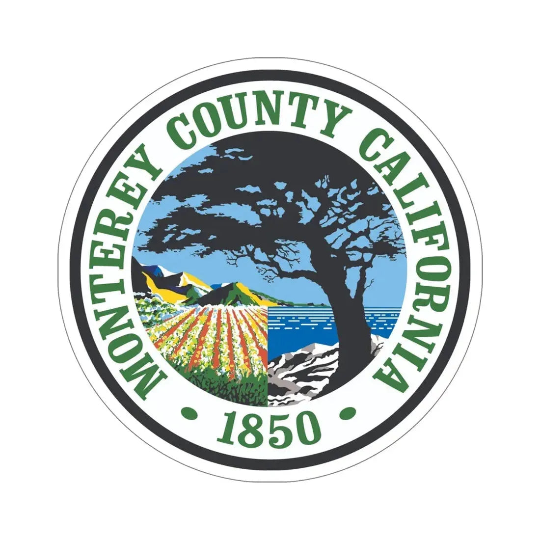 Seal of Monterey County, California USA STICKER Vinyl Die-Cut Decal 6 Inch - The Sticker Space