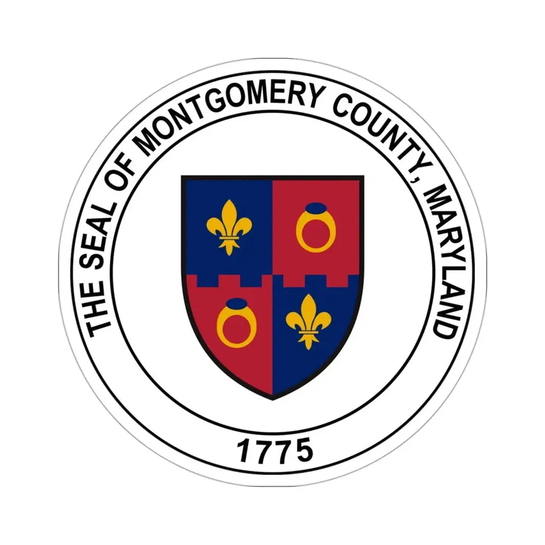 Seal of Montgomery County, Maryland USA STICKER Vinyl Die-Cut Decal 3 Inch - The Sticker Space