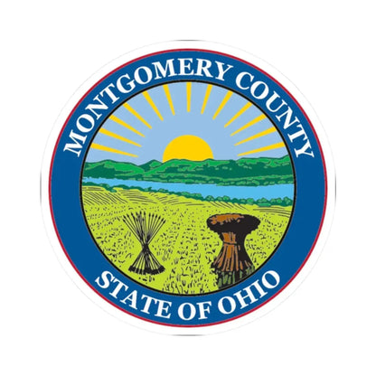 Seal of Montgomery County Ohio (United States) STICKER Vinyl Kiss-Cut Decal 2 Inch White - The Sticker Space