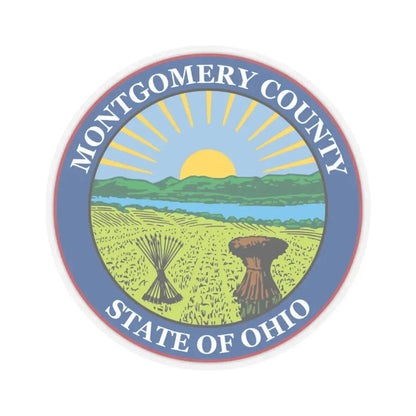 Seal of Montgomery County Ohio (United States) STICKER Vinyl Kiss-Cut Decal 4 Inch Transparent - The Sticker Space