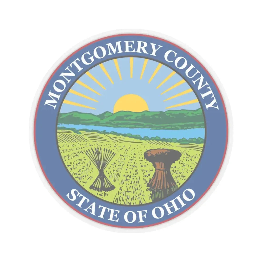 Seal of Montgomery County Ohio (United States) STICKER Vinyl Kiss-Cut Decal 6 Inch Transparent - The Sticker Space