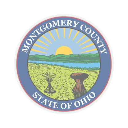 Seal of Montgomery County Ohio (United States) STICKER Vinyl Kiss-Cut Decal 6 Inch Transparent - The Sticker Space