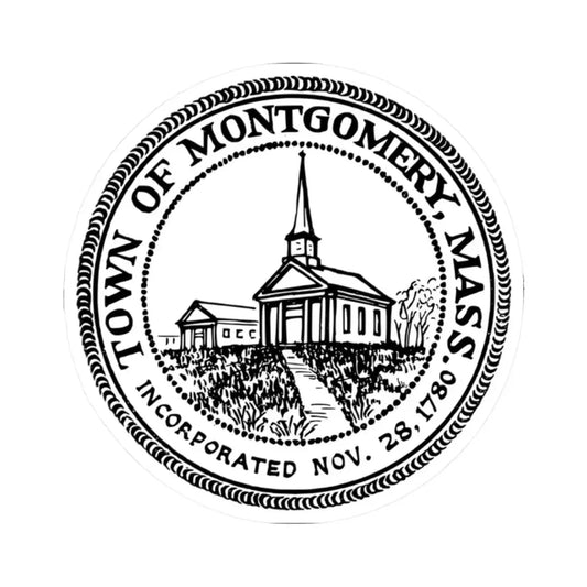 Seal of Montgomery Massachusetts (United States) STICKER Vinyl Kiss-Cut Decal 2 Inch White - The Sticker Space