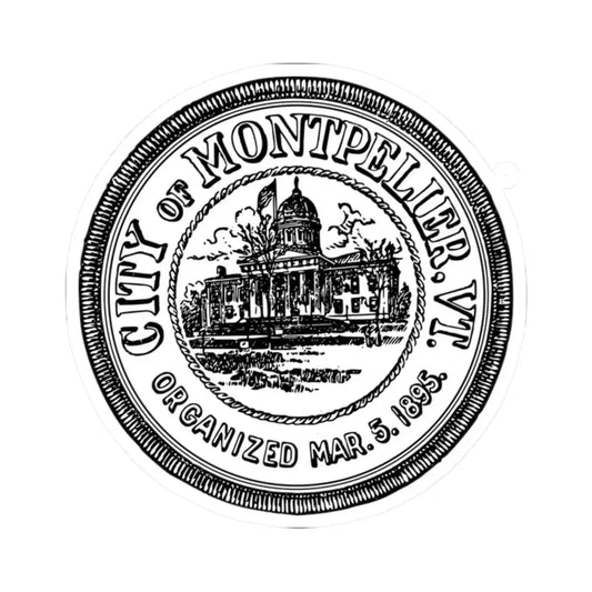 Seal of Montpelier Vermont (United States) STICKER Vinyl Kiss-Cut Decal 2 Inch White - The Sticker Space