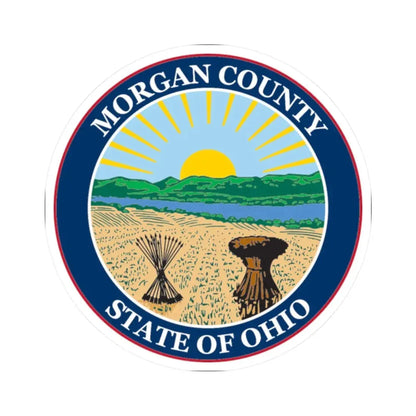 Seal of Morgan County Ohio (United States) STICKER Vinyl Kiss-Cut Decal 2 Inch White - The Sticker Space
