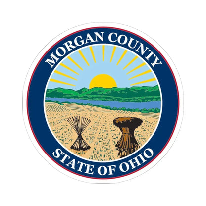 Seal of Morgan County Ohio (United States) STICKER Vinyl Kiss-Cut Decal 4 Inch White - The Sticker Space