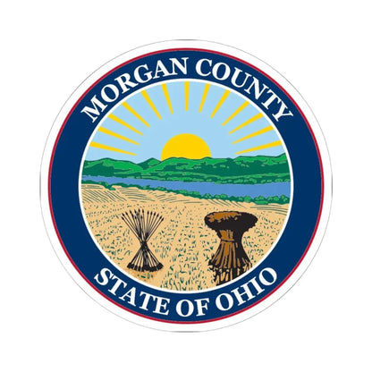 Seal of Morgan County Ohio (United States) STICKER Vinyl Kiss-Cut Decal 6 Inch White - The Sticker Space