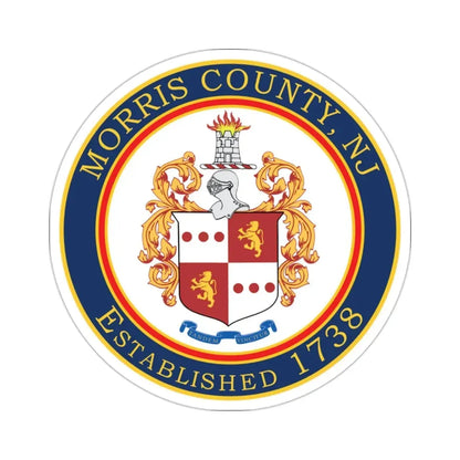 Seal of Morris County, New Jersey USA STICKER Vinyl Die-Cut Decal 2 Inch - The Sticker Space