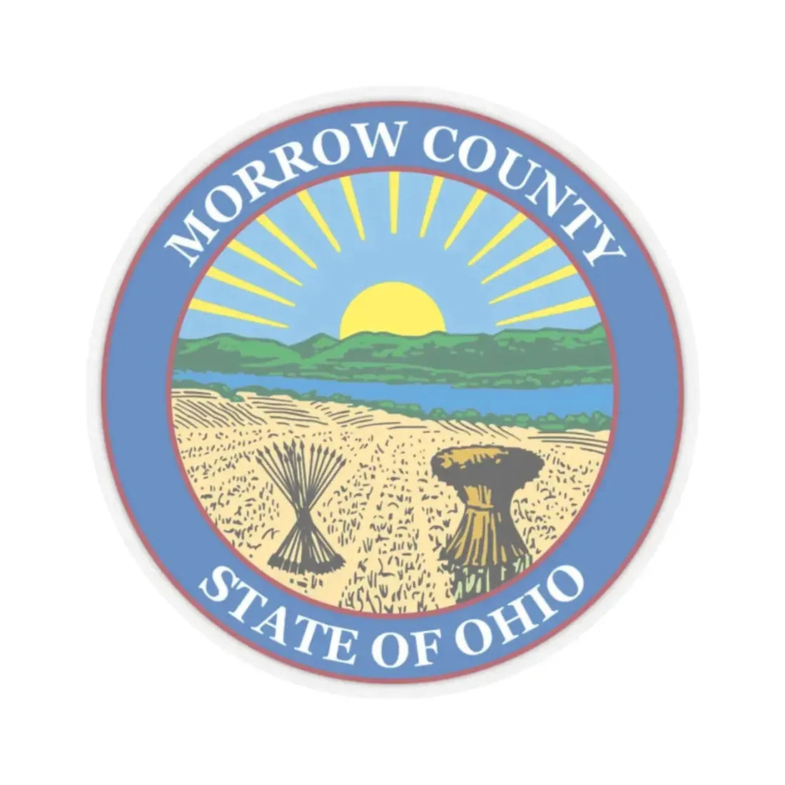 Seal of Morrow County Ohio (United States) STICKER Vinyl Kiss-Cut Decal 2 Inch Transparent - The Sticker Space